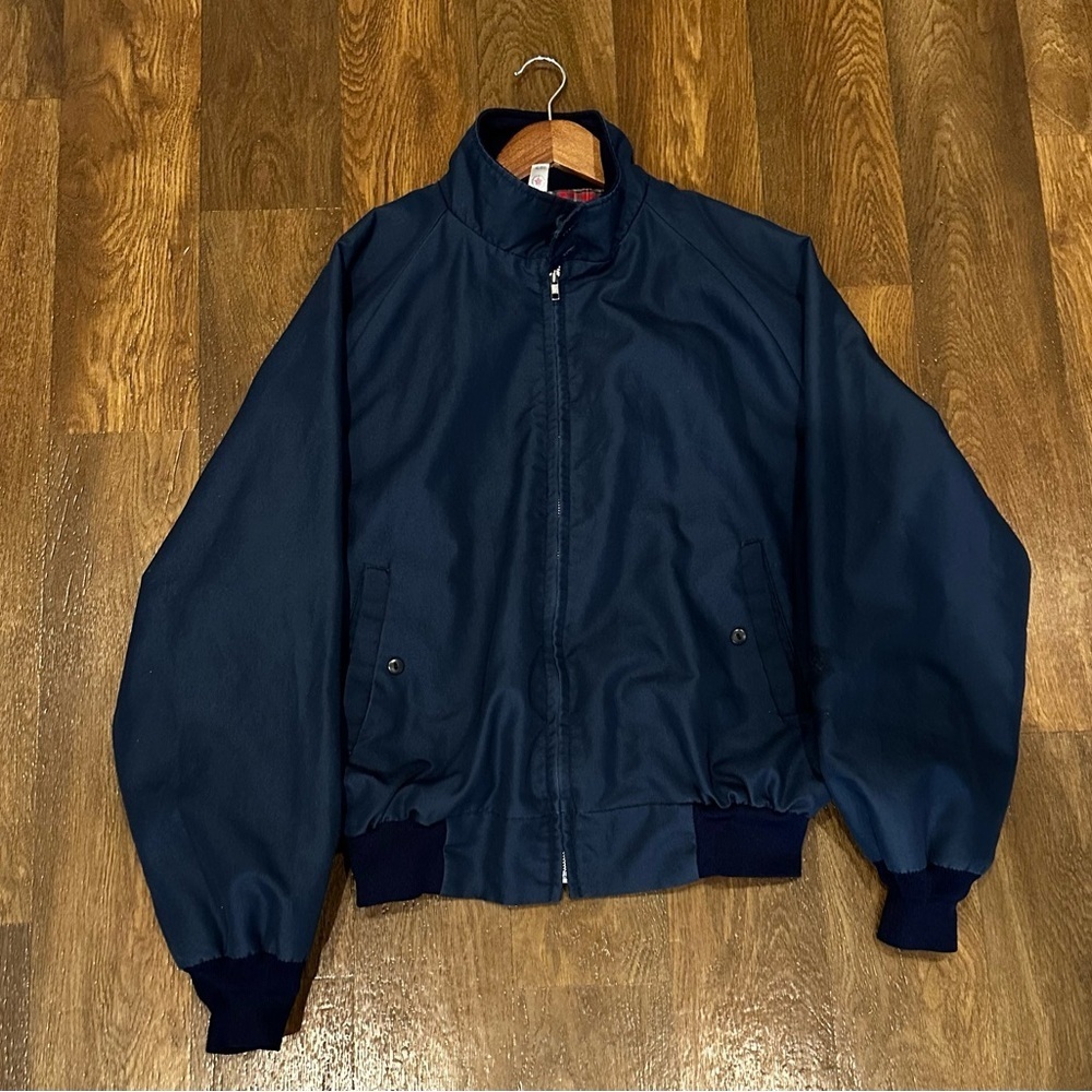 Saddlebrook Vintage Dad Navy Bomber Jacket XL Nancy Myers Aesthetic Academia‎
